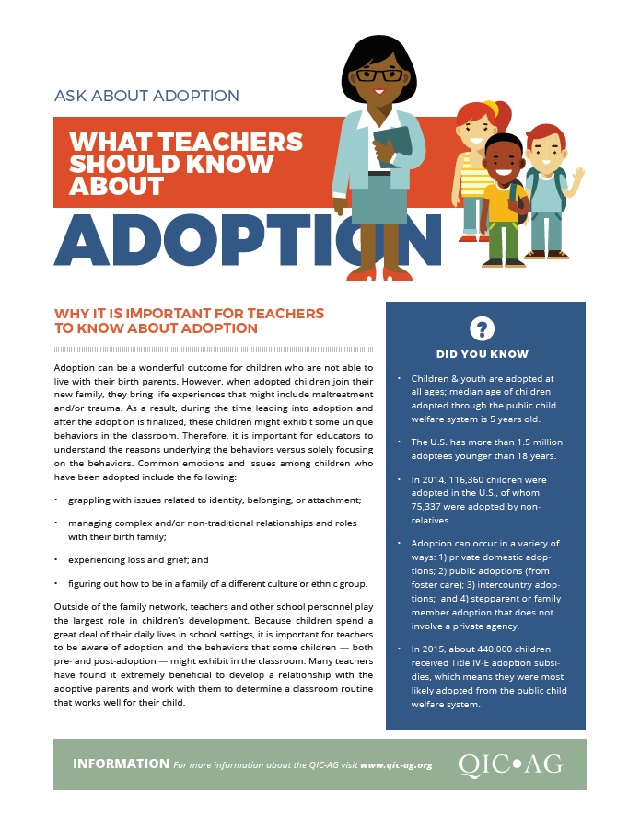 Why is it important for teachers to know about adoption
