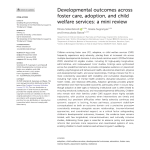 Developmental outcomes across foster care, adoption, and child welfare services: a mini review