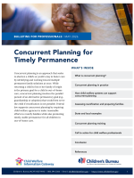 Current planning for timely permanenece